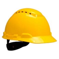 3M™ Hard Hat, Vented Yellow 4-Point Ratchet Suspension H-702V