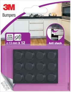 3M™ Almohadilla antichoque, 12 unidades, negras, 13 mm