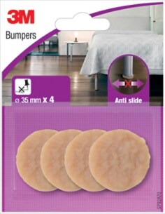 3M Antislip rubberen glijders, Transparant, 4 doppen, bruin, 35mm
