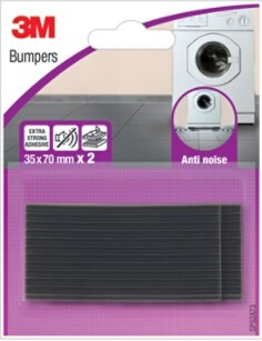 3M™ Almohadillas silenciadoras, 2 x 2 unidades, negras, 35 x 70 mm