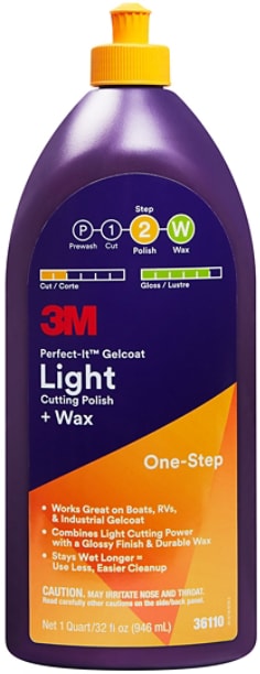 3M™ Perfect-It™ Gelcoat Light Cutting Polish + Wax, 36110, Quart