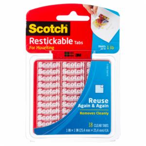 Scotch Restickable Tabs R100, 1 in x 1 in, 18 squaresimage