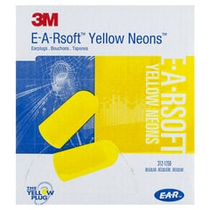 3M E-A-Rsoft Yellow Neons Uncorded Earplugs, 312-1250