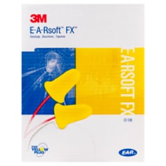 3M(TM) E-A-Rsoft(TM) FX(TM) Corded Earplugs, Poly Bag, 312-1260, Soft, pliable foam offers comfort for wearing over an extended time, Slow recovery foam effectively seals the earcanal and helps provide reliable hearing protection