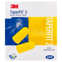 3M(TM) E-A-R(TM) TaperFit(TM) 2 Regular Uncorded Earplugs, Poly Bag, 312-1219, Tapered shape provides high attenuation & all day comfort, May be worn with earmuffs for added protection
