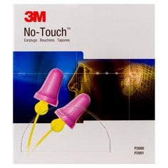 3M No-Touch Corded Earplugs, Poly Bag, P2001