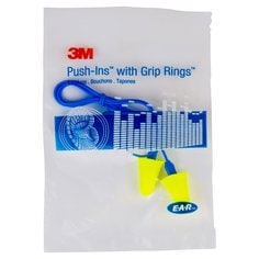 3M E-A-R Push-Ins with Grip Rings Corded Earplugs, 318-1009