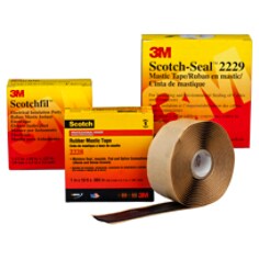 Scotch(R) Rubber Mastic Tape 2228, 25 mm x 3 m, Black