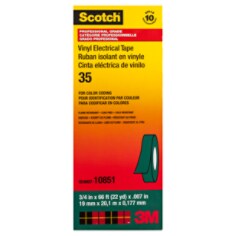 Scotch(R) Vinyl Electrical Tape 35, 19 mm x 20 m, Green