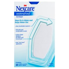 Nexcare(TM) Waterproof Strips, 60mm x 88mm, Large 10/PK