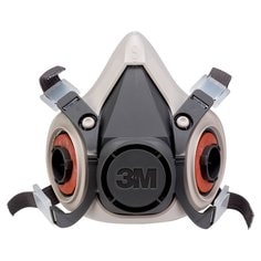 3M(TM) Half Facepiece Reusable Respirator 6100, Respiratory Protection, Small, Simple and lightweight reusable respirator, Cradle head harness and easy to fasten neck strap, Thermoplastic Elastomer (TPE) facepiece
