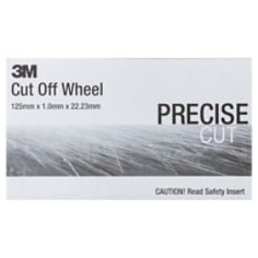 3M(TM) Cut-Off Wheels, Thin 125mm X 1mm X 22mm, 50 per box, 4 boxes per case, For use on rotary angle grinders, Quick cutting, Sharp cutting