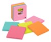 Post-it® Super Sticky Notes, 3 in. x 3 in., Miami Collection, 6 Pads/Pack, 65 Sheets/Pad
