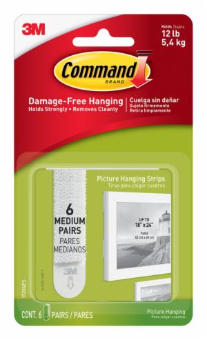 Command Medium Picture Hanging Strips 17204ES, 6 Pairs image Command Medium Picture Hanging Strips 17204ES, 6 Pairsimage