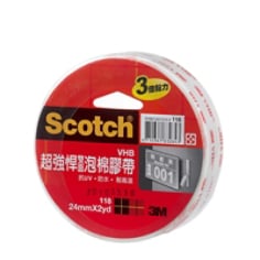 3M(TM) Scotch(R) 超強悍VHB(TM) 膠帶 118, 24 mm x 2 yd