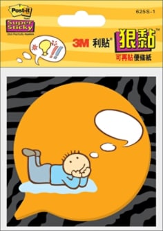 Post-it(R) 利貼(R) 狠黏(TM) 造型便條紙 625S-1, 對話框(顏色隨機)