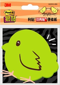 Post-it(R) 利貼(R) 狠黏(TM) 造型便條紙 625S-6, 小雞(顏色隨機)