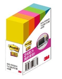 Post-it(R) 利貼(R) 狠黏(TM) 便條紙 500-5SSAN, 五色
