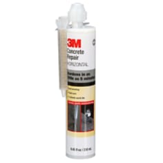 A 3M Scotch-Weld Concrete Repair DP600 Adhesive cartridge with retaining ring nozzles.