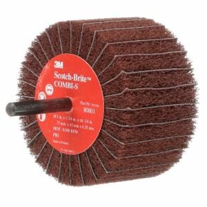 Scotch-Brite Combi-S Wheel 80801, 3 in x 1-3/4 in 1/4 in Shank 80 X-weight, 10 ea/Case image Scotch-Brite Combi-S Wheel 80801, 3 in x 1-3/4 in 1/4 in Shank 80 X-weight, 10 ea/Caseimage