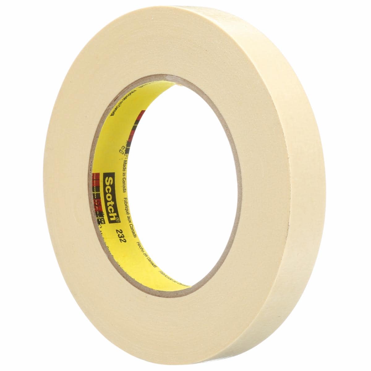 Scotch® High Performance Masking Tape 232 Tan 6 3 Mil 0 16 Mm 0 71 In X 60 Yd 18 Mm X 55