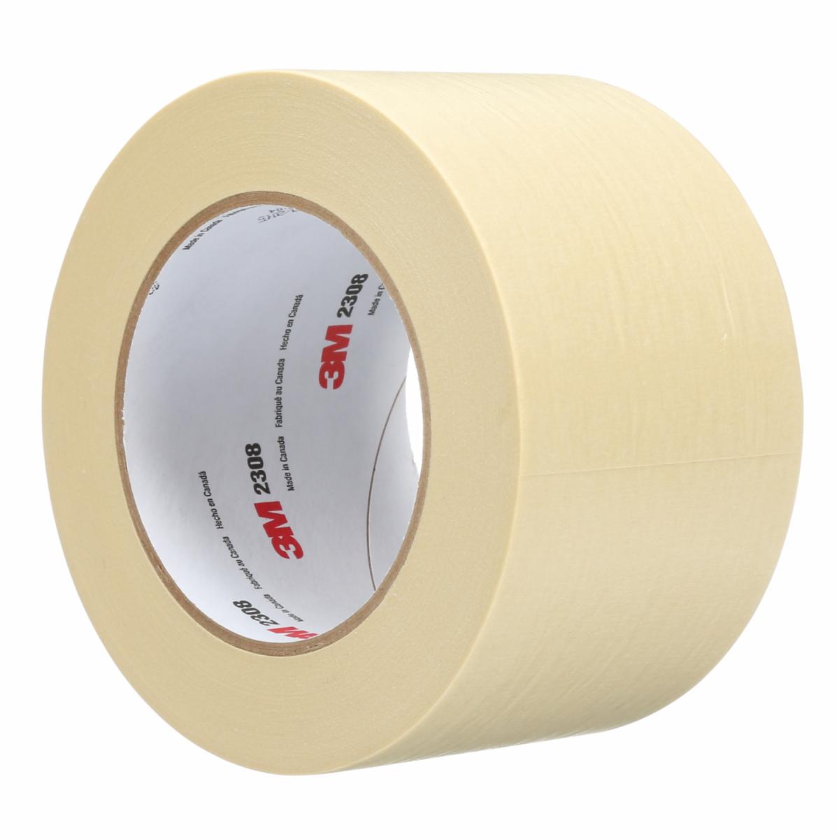 Scotch® Masking Tape, 2308, tan, 2.8 in x 60 yd (72 mm x 55 m), bulk