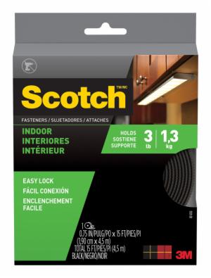 Scotch Indoor Fasteners RF4761, 3/4 in x 15 ft (19 mm x 4,57 m) Black 1 Set of Strips image Scotch Indoor Fasteners RF4761, 3/4 in x 15 ft (19 mm x 4,57 m) Black 1 Set of Stripsimage