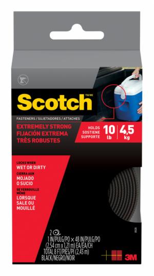 Scotch Extreme Fasteners RF6741, Black, 1 in x 4 ft (25.4 mm x 1.21 m), 2 Rollsimage