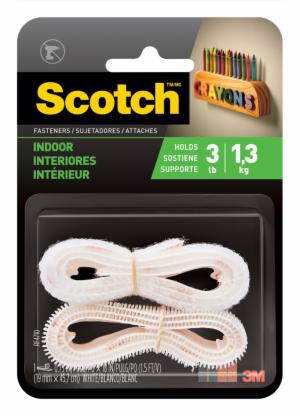 Scotch Indoor Fasteners RF4710, 3/4 in x 1.5ft (19,0 mm x 45,7 cm) White 1 Set of Strips image Scotch Indoor Fasteners RF4710, 3/4 in x 1.5ft (19,0 mm x 45,7 cm) White 1 Set of Stripsimage