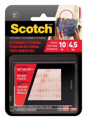 Scotch Extreme Fasteners RF6730, Clear, 1 in x 3 in (25.4 mm x 76.2 mm), 2 Sets of Strips image Scotch Extreme Fasteners RF6730, Clear, 1 in x 3 in (25.4 mm x 76.2 mm), 2 Sets of Stripsimage