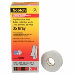 Scotch Vinyl Color Coding Electrical Tape 35, 3/4 in x 66 ft, Gray, 10 rolls/carton, 100 rolls/Case image Scotch Vinyl Color Coding Electrical Tape 35, 3/4 in x 66 ft, Gray, 10 rolls/carton, 100 rolls/Caseimage