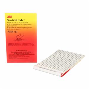 3M™ ScotchCode Pre-Printed Wire Marker Book SPB-01, black print on a white background highlights the characters, 5/Case image 3M™ ScotchCode Pre-Printed Wire Marker Book SPB-01, black print on a white background highlights the characters, 5/Caseimage