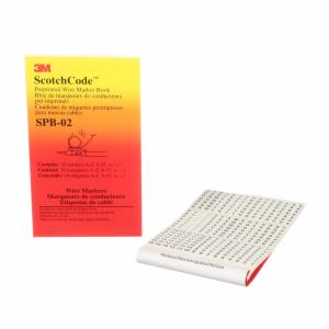 3M™ ScotchCode Pre-Printed Wire Marker Book SPB-02, black print on a white background highlights the characters, 5/Caseimage
