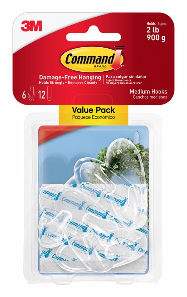 Command Clear Medium Hooks 17091CLR-6ES