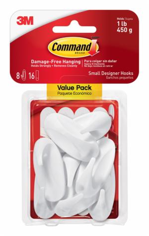 Command Designer Hooks Value Pack 17082-8ES, 8 small hooks, 16 small strips image Command Designer Hooks Value Pack 17082-8ES, 8 small hooks, 16 small stripsimage
