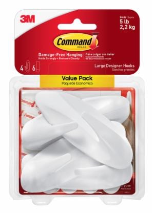 Command Designer Hooks Value Pack 17083-4ES, 4 large hooks, 6 large strips image Command Designer Hooks Value Pack 17083-4ES, 4 large hooks, 6 large stripsimage