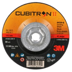 3M(TM) Cubitron(TM) II Depressed Center Grinding Wheel, 64320, Quick Change
