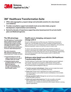 Fact Sheet - 3M Healthcare Transformation Suite - 03/16