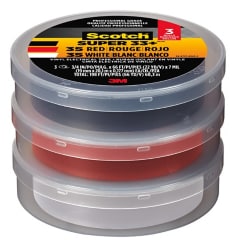 Scotch(R) Vinyl Electrical Tape 3 Pack - Black, White, Red