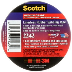 Scotch® Linerless Rubber Splicing Tape, 2242, 30 mil (0.76 mm), 3/4 in x 15 ft (19.1 mm x 4.6 m), commercial grade,