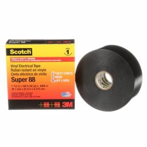 Scotch Vinyl Electrical Tape Super 88, 1-1/2 in x 36 yd, Black, 12 rolls/Case image Scotch Vinyl Electrical Tape Super 88, 1-1/2 in x 36 yd, Black, 12 rolls/Caseimage