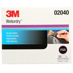 3M™ Wetordry™ Abrasive Sheet, 213Q, 02040, P320, 9 in x 11 in (22.86 cm x 27.94)