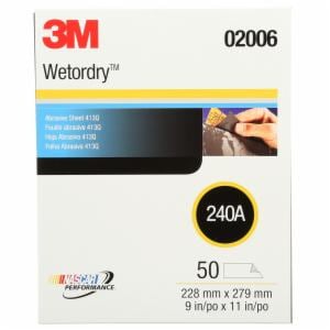 3M™ Wetordry Abrasive Sheet 413Q, 02006, 240, 9 in x 11 in, 50 sheets per carton, 5 cartons per case image 3M™ Wetordry Abrasive Sheet 413Q, 02006, 240, 9 in x 11 in, 50 sheets per carton, 5 cartons per caseimage