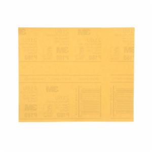 3M™ Gold Abrasive Sheet, 02545, P180 grade, 9 in x 11 in, 50 sheets per pack, 5 packs per caseimage