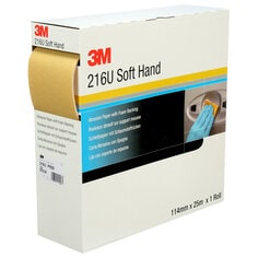 3M™ Precut Soft Hand Rolls, 216U, 50338, P500, 114 mm x 25 m