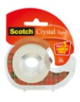 Ruban Adhésif Scotch® Crystal, 19 mm x 25 m, 1 rouleau + 5 m Gratuit + Dévidoir Rechargeable