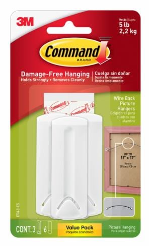 Command Wire Back Picture Hangers Value Pack, 3 hangers, 6 strips 17043-ES image Command Wire Back Picture Hangers Value Pack, 3 hangers, 6 strips 17043-ESimage