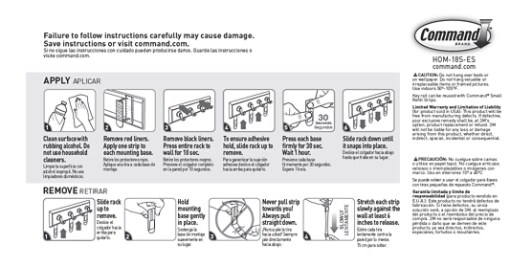 HOM-18S-ES Command™ Slate Key Rail, Instructions
