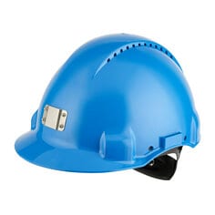 3M™ G3000 Casco de seguridad con ventilación sujeta-lámpara arnés de ruleta y banda de sudor de plástico Azúl (1 casco/bolsa)