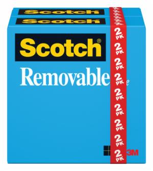 Scotch Removable Tape 811-2PK, 3/4 in x 1296 in (19 mm x 32.9 m), 2 Pack image Scotch Removable Tape 811-2PK, 3/4 in x 1296 in (19 mm x 32.9 m), 2 Packimage